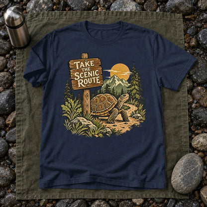 Take The Scenic Route Graphic Tee on Navy Everyday Soft Tee