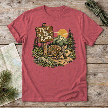 Take The Scenic Route Graphic Tee on Heather Red Everyday Soft Tee