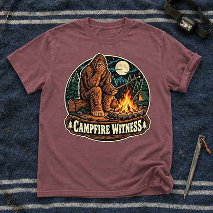 Campfire Witness Bigfoot Graphic Tee on Brick Premium Tee