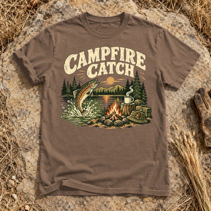 Campfire Catch Vintage Graphic Tee on Espresso Premium Tee