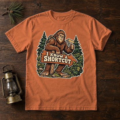 Bigfoot 'I Know A Shortcut' Graphic Tee on Yam Premium Tee