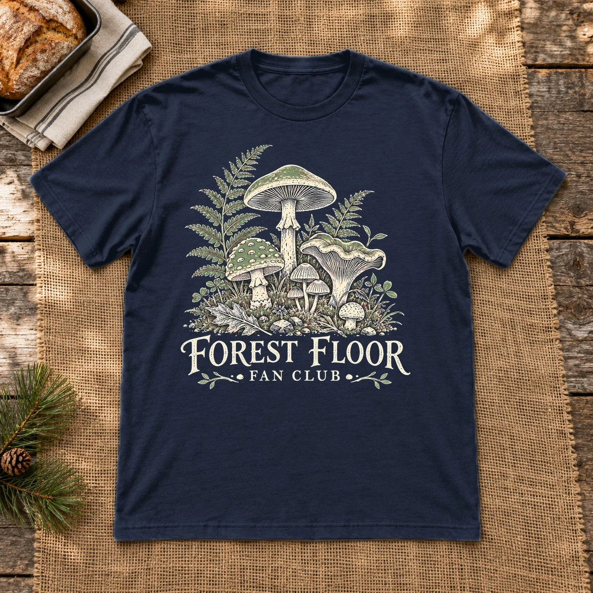Forest Floor Fan Club Graphic Tee on Navy Everyday Soft Tee