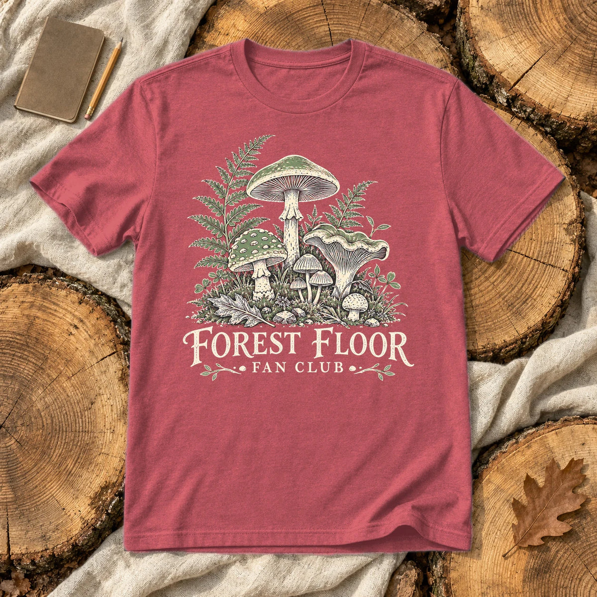 Forest Floor Fan Club Graphic Tee on Heather Red Everyday Soft Tee