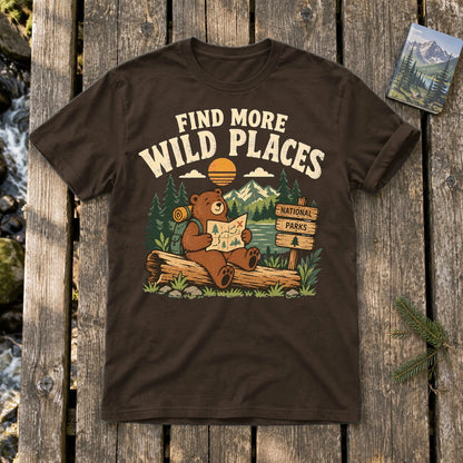 Find More Wild Places Bear Graphic Tee on Dark Chocolate Everyday Soft Tee