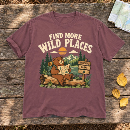 Find More Wild Places Bear Graphic Tee on Brick Premium Tee