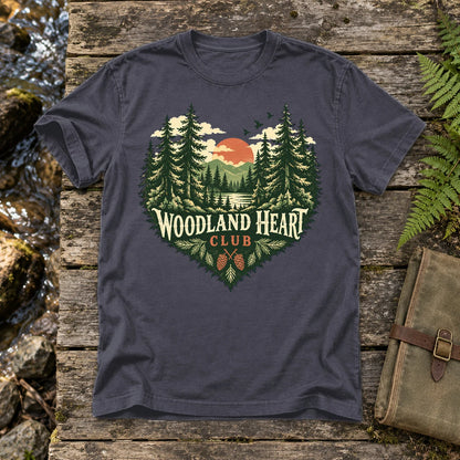 Woodland Heart Club Vintage Nature Graphic Tee on Navy Premium Tee