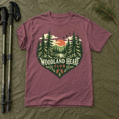 Woodland Heart Club Vintage Nature Graphic Tee on Brick Premium Tee