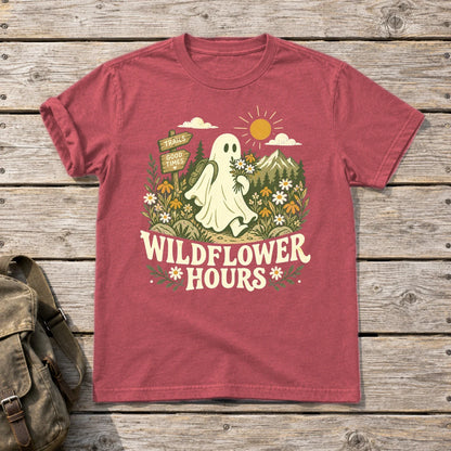Wildflower Hours Ghost Hiker Graphic Tee on Heather Red Everyday Soft Tee
