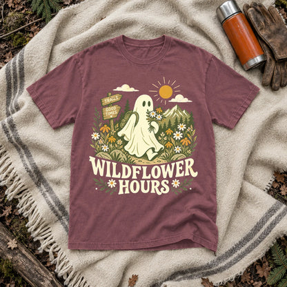 Wildflower Hours Ghost Hiker Graphic Tee on Brick Premium Tee