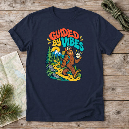 Guided By Vibes Bigfoot Graphic Tee on Navy Everyday Soft Tee