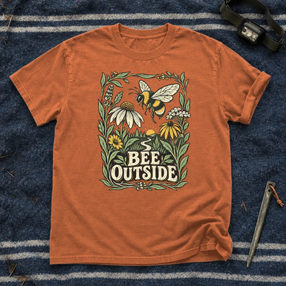 Bee Outside Vintage Botanical Graphic Tee on Yam Premium Tee
