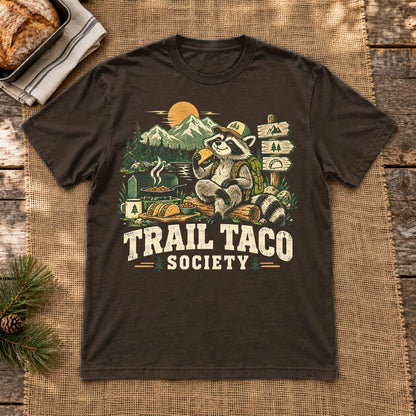 Trail Taco Society Graphic Tee on Dark Chocolate Everyday Soft Tee