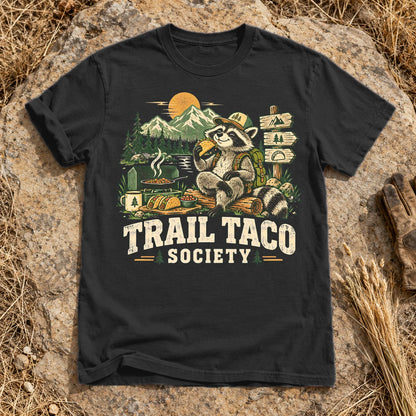 Trail Taco Society Graphic Tee on Black Premium Tee