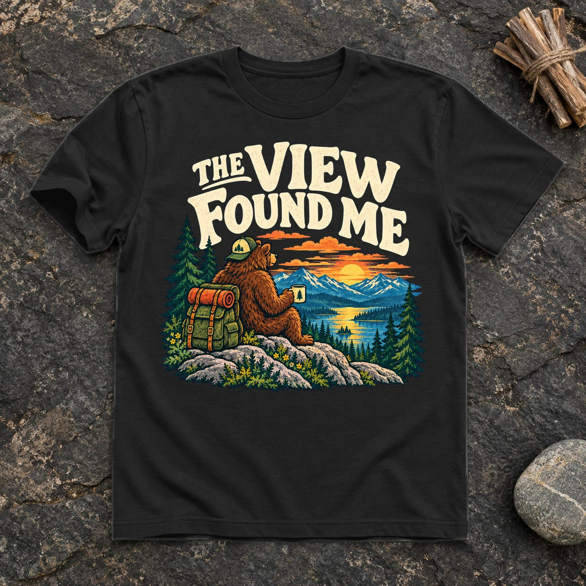 The View Found Me Graphic Tee on Black Everyday Soft Tee