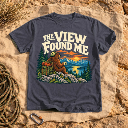 The View Found Me Graphic Tee on Navy Premium Tee