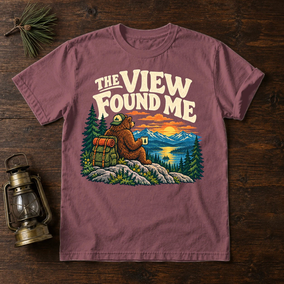 The View Found Me Graphic Tee on Brick Premium Tee