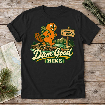 Dam Good Hike Beaver Graphic Tee on Black Everyday Soft Tee