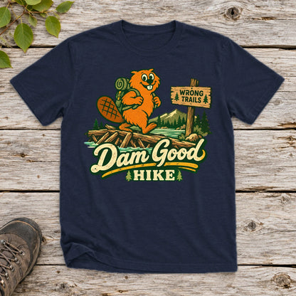 Dam Good Hike Beaver Graphic Tee on Navy Everyday Soft Tee