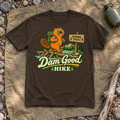 Dam Good Hike Beaver Graphic Tee on Dark Chocolate Everyday Soft Tee