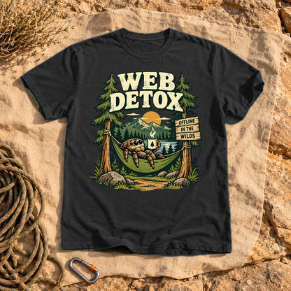 Web Detox Spider Graphic Tee on Black Premium Tee