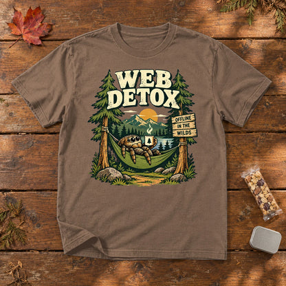 Web Detox Spider Graphic Tee on Espresso Premium Tee