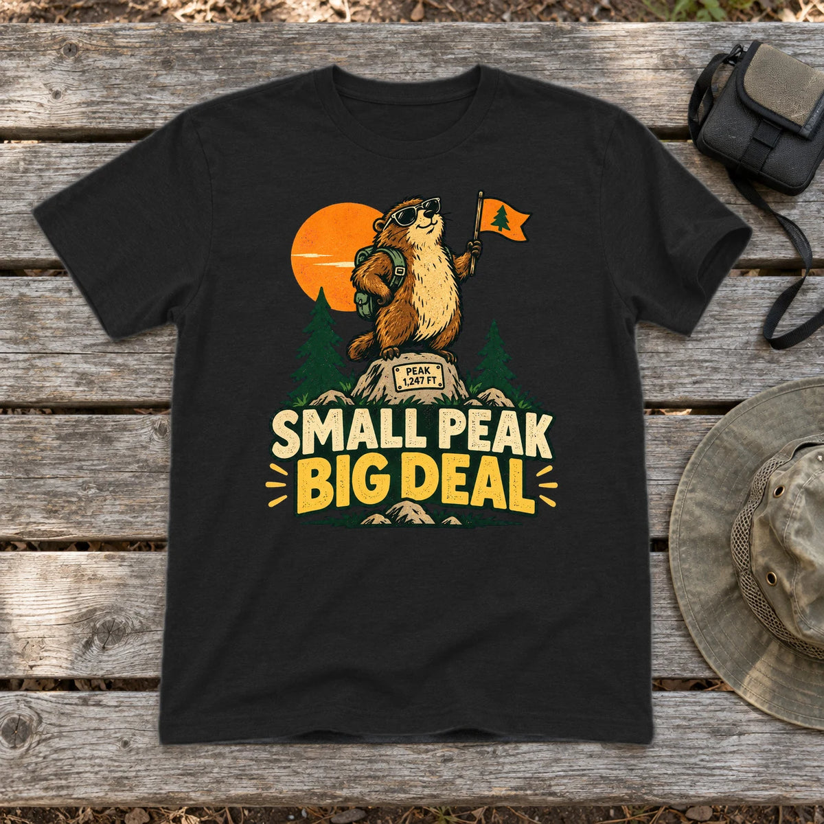 Small Peak Big Deal Graphic Tee on Black Everyday Soft Tee