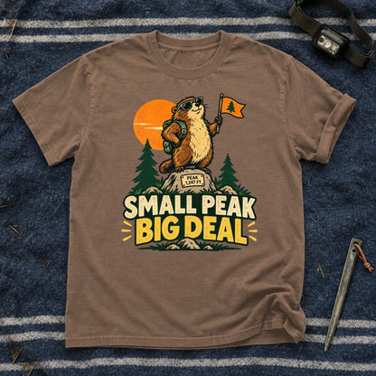 Small Peak Big Deal Graphic Tee on Espresso Premium Tee