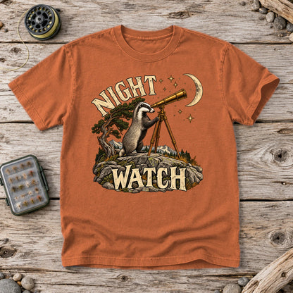 Night Watch Badger Graphic Tee on Yam Premium Tee