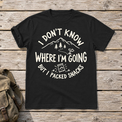 Lost But Packed Snacks Graphic Tee on Black Everyday Soft Tee