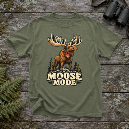 Moose Mode Vintage Graphic Tee on Moss Premium Tee