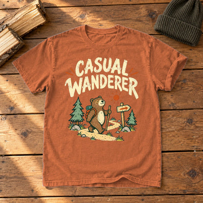 Casual Wanderer Bear Graphic Tee on Yam Premium Tee