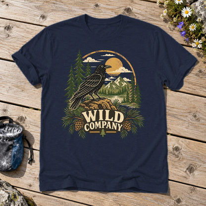 Wild Company Raven Graphic Tee on Navy Everyday Soft Tee