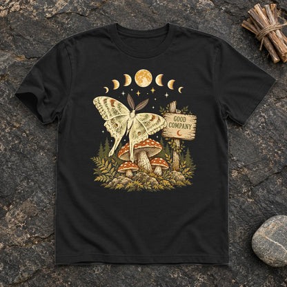 Good Company Luna Moth Graphic Tee on Black Everyday Soft Tee