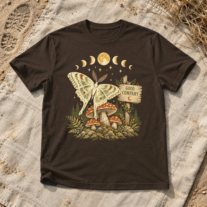 Good Company Luna Moth Graphic Tee on Dark Chocolate Everyday Soft Tee