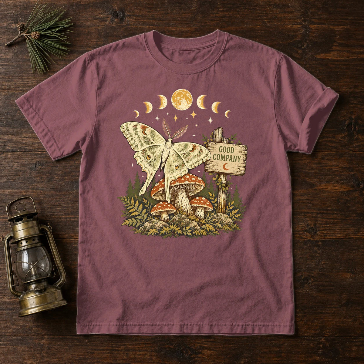 Good Company Luna Moth Graphic Tee on Brick Premium Tee