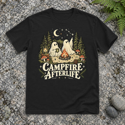 Campfire Afterlife Ghost Graphic Tee on Black Everyday Soft Tee
