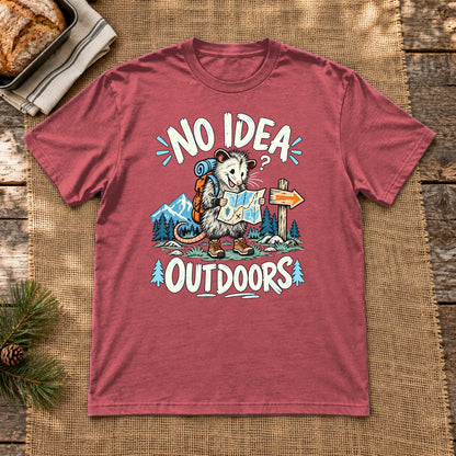 No Idea Outdoors Opossum Graphic Tee on Heather Red Everyday Soft Tee