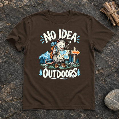 No Idea Outdoors Opossum Graphic Tee on Dark Chocolate Everyday Soft Tee
