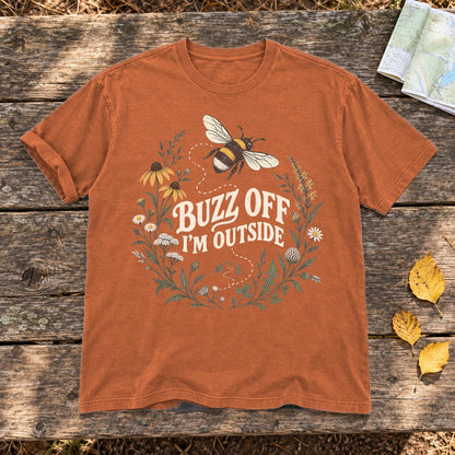 Buzz Off I'm Outside Botanical Graphic Tee on Yam Premium Tee