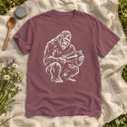 Sasquatch Trail Guide Graphic Tee on Brick Premium Tee