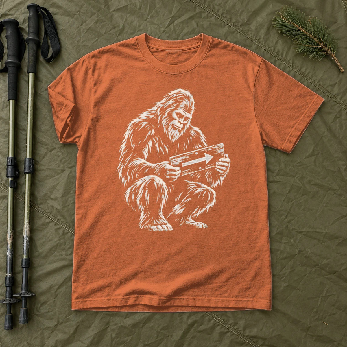 Sasquatch Trail Guide Graphic Tee on Yam Premium Tee