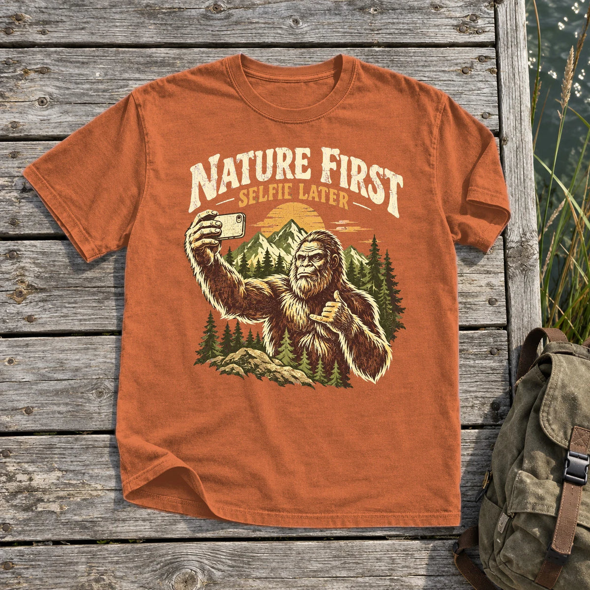Nature First Bigfoot Graphic Tee on Yam Premium Tee