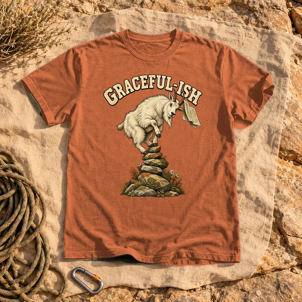 Graceful-ish Mountain Goat Graphic Tee on Yam Premium Tee