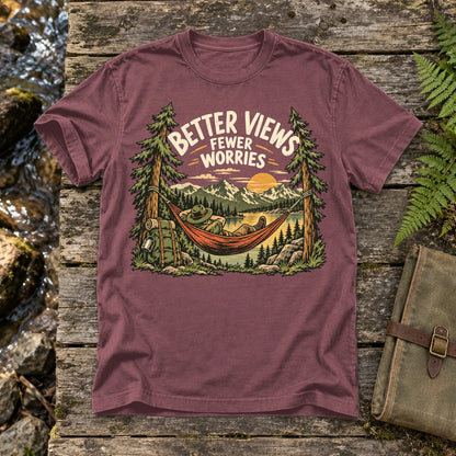 Better Views Fewer Worries Graphic Tee on Brick Premium Tee