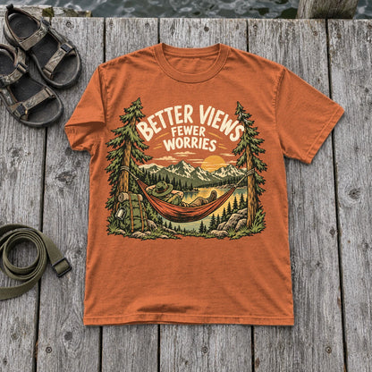 Better Views Fewer Worries Graphic Tee on Yam Premium Tee
