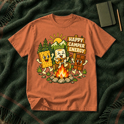Happy Camper Energy Vintage Graphic Tee on Yam Premium Tee
